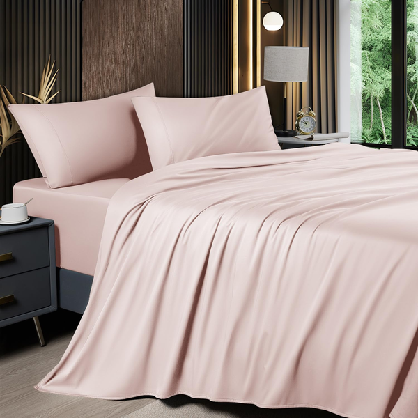 6 Piece King Sheet Sets, Cooling Sheets, Blend Rayon Derived from Bamboo, Deep Pocket up to 16