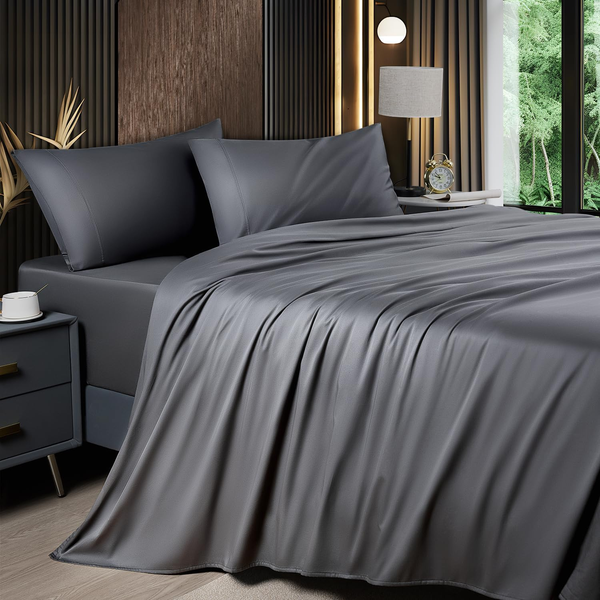 6 Piece King Sheet Sets, Cooling Sheets, Blend Rayon Derived from Bamboo, Deep Pocket up to 16