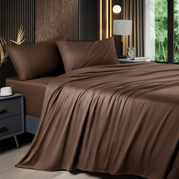 6 Piece King Sheet Sets, Cooling Sheets, Blend Rayon Derived from Bamboo, Deep Pocket up to 16