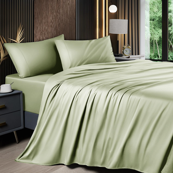 6 Piece King Sheet Sets, Cooling Sheets, Blend Rayon Derived from Bamboo, Deep Pocket up to 16