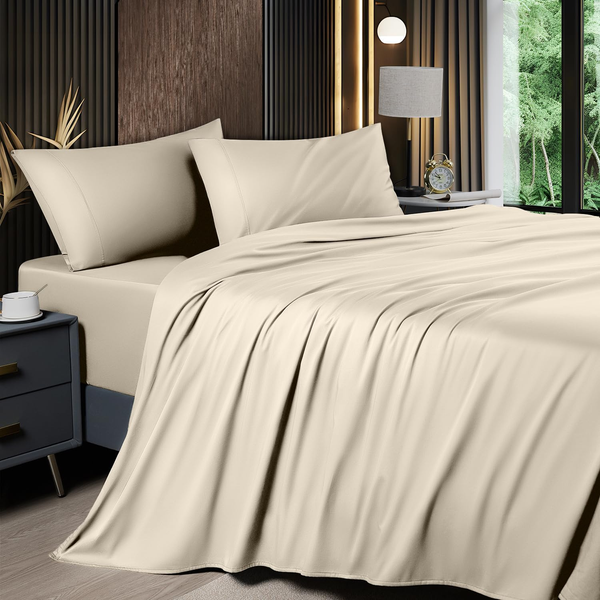 6 Piece King Sheet Sets, Cooling Sheets, Blend Rayon Derived from Bamboo, Deep Pocket up to 16