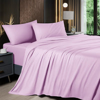6 Piece King Sheet Sets, Cooling Sheets, Blend Rayon Derived from Bamboo, Deep Pocket up to 16", Breathable & Soft Bed Sheets, Hotel Silky Bedding Set, Grey