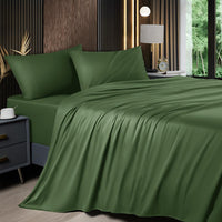6 Piece King Sheet Sets, Cooling Sheets, Blend Rayon Derived from Bamboo, Deep Pocket up to 16", Breathable & Soft Bed Sheets, Hotel Silky Bedding Set, Grey